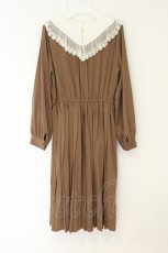 画像3: axes femme POETIQUE / ベルト付きプリーツワンピース M ブラウン O-26-08-12-1030-AX-OP-OW-OS (3)