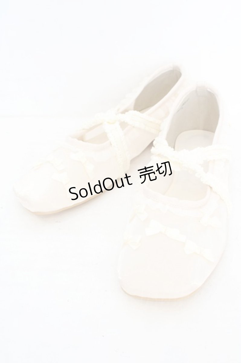 画像1: merry jenny / petit ribbonシアーバレエシューズ M アイボリー O-26-08-12-084-LO-SH-IG-ZT0814W (1)