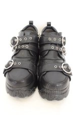 画像2: YOSUKE / 厚底スニーカー 25cm ブラック O-26-08-12-087-PU-SH-OW-OS (2)