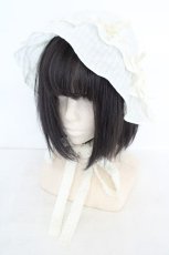 画像1: merry jenny / ribbonフリルハット  アイボリー O-26-08-12-010-LO-AC-OW-OS (1)
