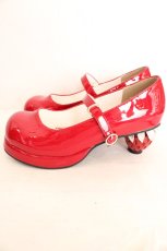 画像2: Dear My Love / いちごヒールロリータパンプス 23.5cm アカエナメル×アカいちご O-26-08-12-2005-LO-SH-OW-OS (2)