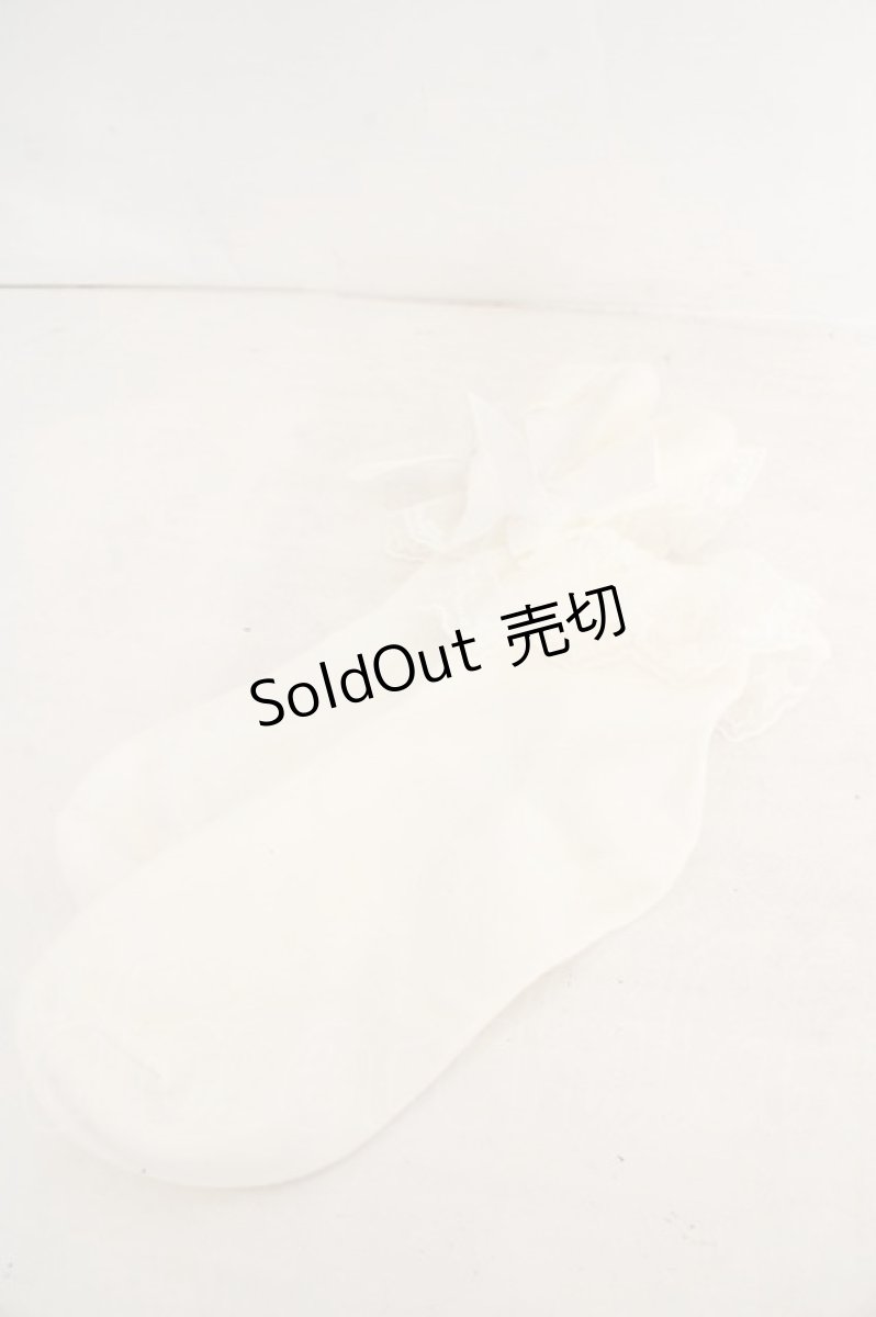 画像1: DearMyLove / うさ耳フリルレースソックス  シロ O-26-08-12-2011-GO-ZA-OW-OS (1)