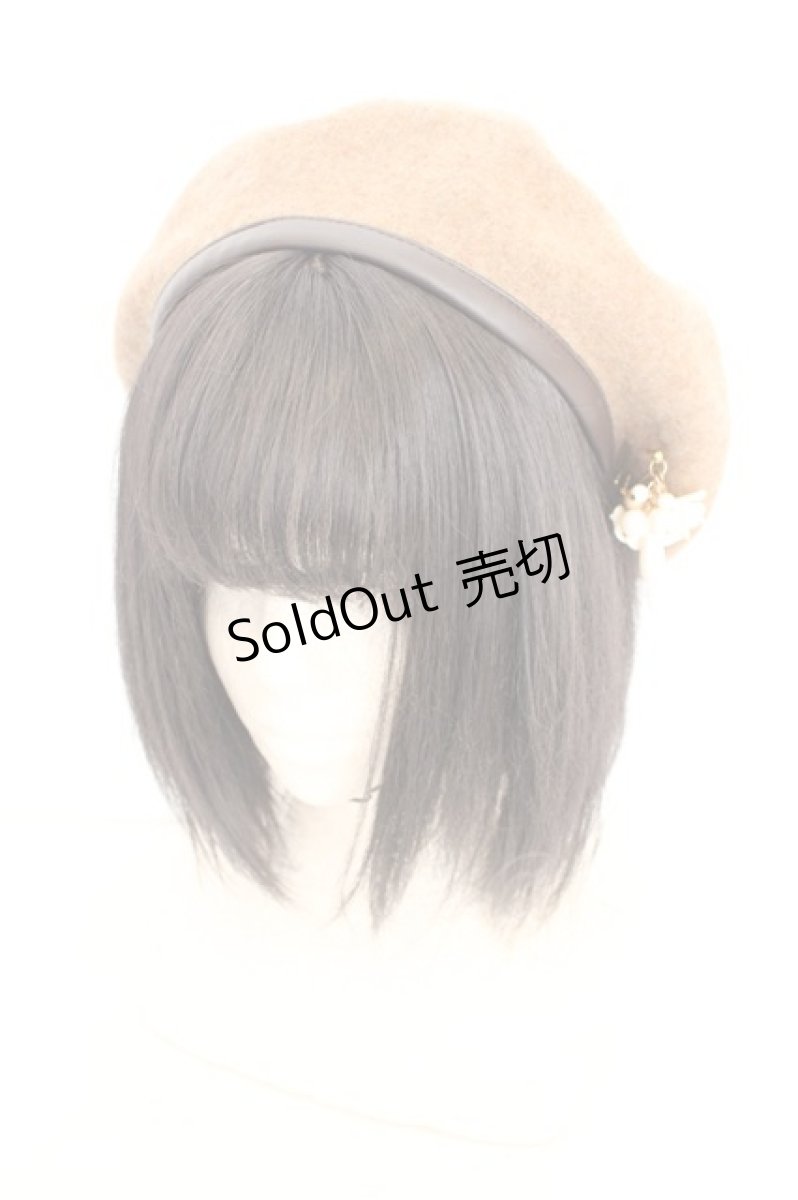 画像1: axes femme / パイピングベレー 57.5cm ベージュ O-26-08-12-014-AX-AC-OW-ZT702 (1)