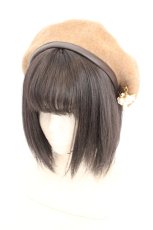 画像1: axes femme / パイピングベレー 57.5cm ベージュ O-26-08-12-014-AX-AC-OW-OS (1)