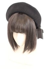 画像1: axes femme / リボンブローチ付きサマーベレー 57.5cm クロ O-26-08-12-016-AX-AC-OW-OS (1)