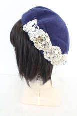 画像2: axes femme / 蝶レースベレー帽 57cm コン O-26-08-12-020-AX-AC-OW-OS (2)