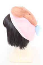 画像2: CHIP CLIP / 五月アイ　クマモチーフバスクベレー 57.5cm ピンク O-26-08-12-023-LO-AC-OW-OS (2)