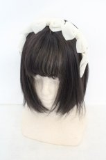 画像1: Melody BasKet / ベルベットリボンいっぱいカチューシャ  アイボリー O-26-08-12-026-LO-AC-OW-OS (1)