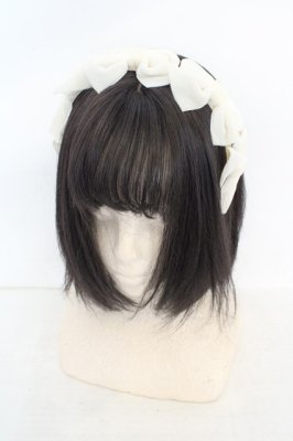 Preview of ベルベットリボンいっぱいカチューシャ  アイボリー