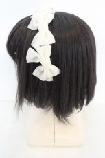 画像3: Melody BasKet / ベルベットリボンいっぱいカチューシャ  アイボリー O-26-08-12-026-LO-AC-OW-OS (3)