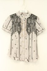 画像1: axes femme / レースptパフブラウス M ラベンダーグレー O-26-08-13-038-AX-BL-OW-OS (1)
