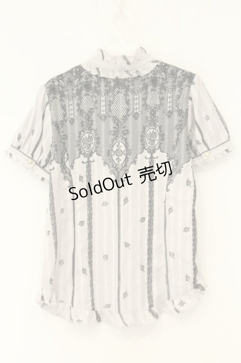画像3: axes femme / レースptパフブラウス M ラベンダーグレー O-26-08-13-038-AX-BL-OW-OS (3)