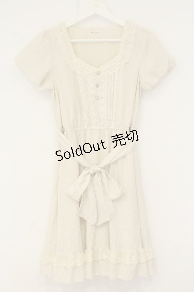 画像1: axes femme / シャドーストライプワンピース M キナリ O-26-08-13-039-AX-TO-OW-OS (1)