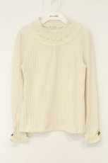 画像1: axes femme / パールデザインワイドリブトップス M キナリ O-26-08-13-041-AX-TO-OW-OS (1)