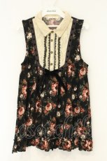 画像1: axes femme / 花柄起毛チュニック M クロ O-26-08-13-049-AX-TO-OW-OS (1)
