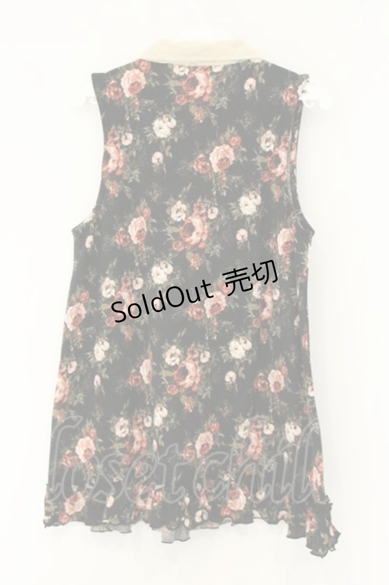 画像3: axes femme / 花柄起毛チュニック M クロ O-26-08-13-049-AX-TO-OW-OS (3)