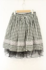 画像3: axes femme / チュール重ねギンガムスカート M クロ O-26-08-13-050-AX-SK-OW-OS (3)