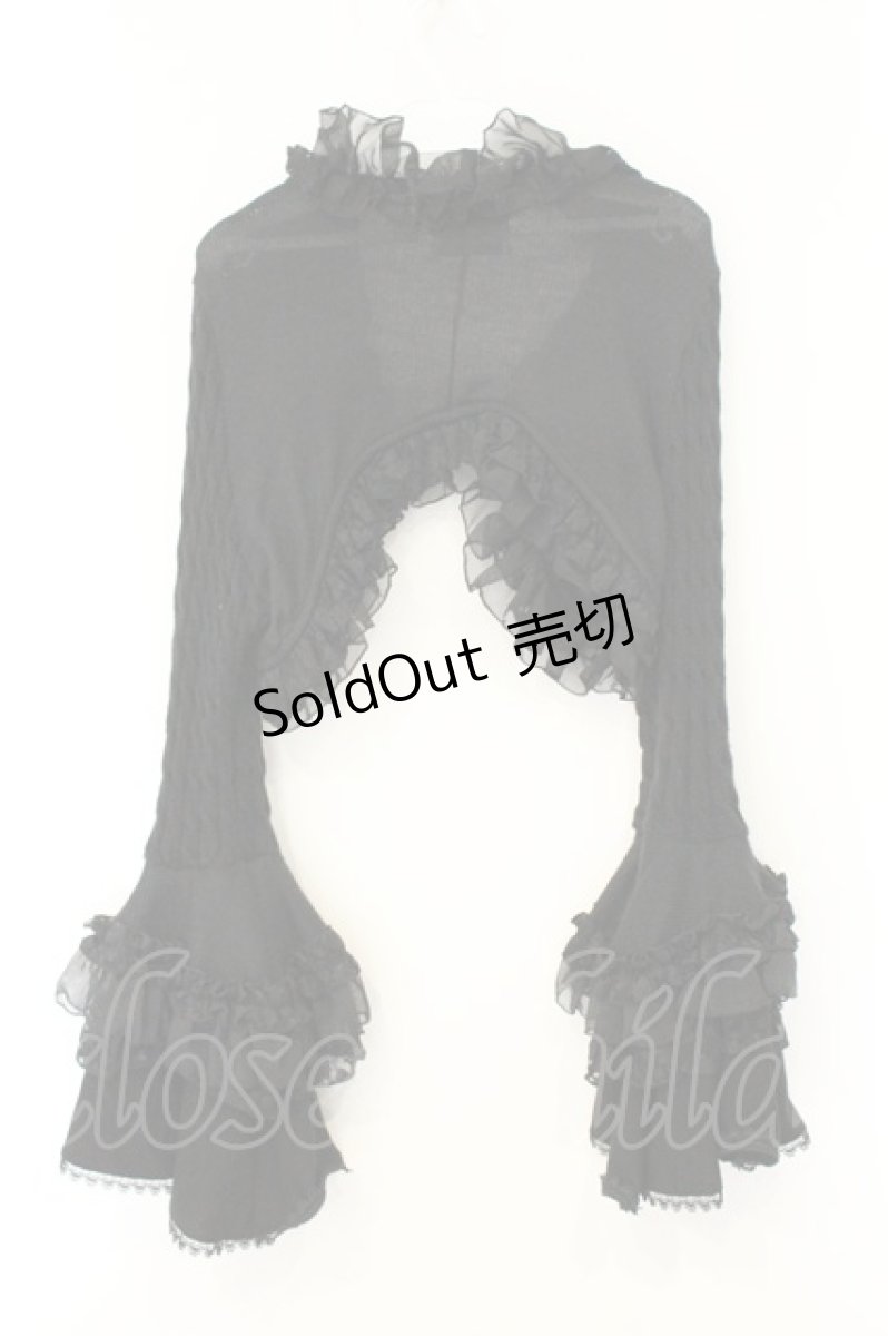 画像4: FRILL / 姫袖ニットボレロ  ブラック O-26-08-13-005-HN-TO-IG-OS (4)