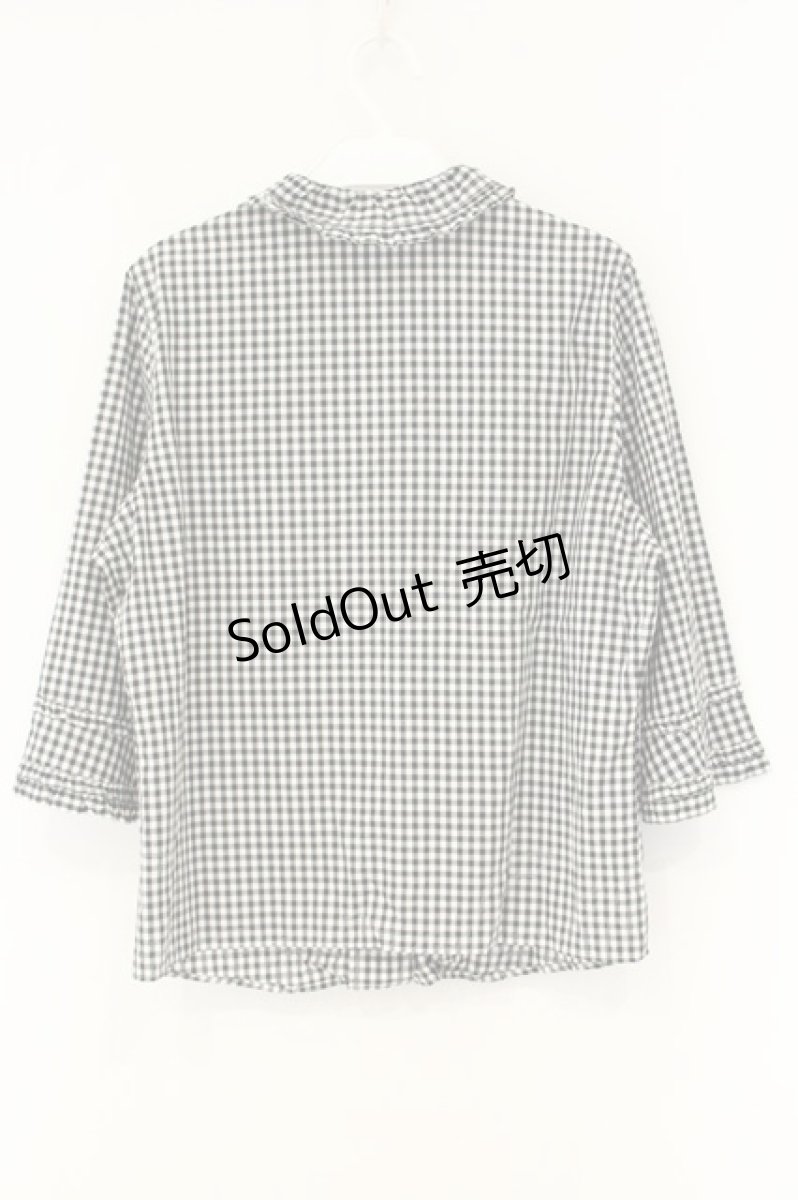 画像4: PINK HOUSE / ヨークフリルギンガムチェックブラウス L クロ×シロ O-26-08-13-061-LO-BL-IG-OS (4)