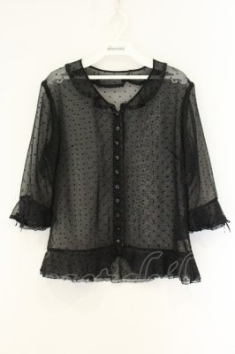 Preview of フロッキードットシフォンブラウス L クロ