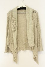 画像1: INGEBORG / お花モチーフ使いニットカーディガン 11号 ベージュ O-26-08-13-076-LO-TO-OW-OS (1)