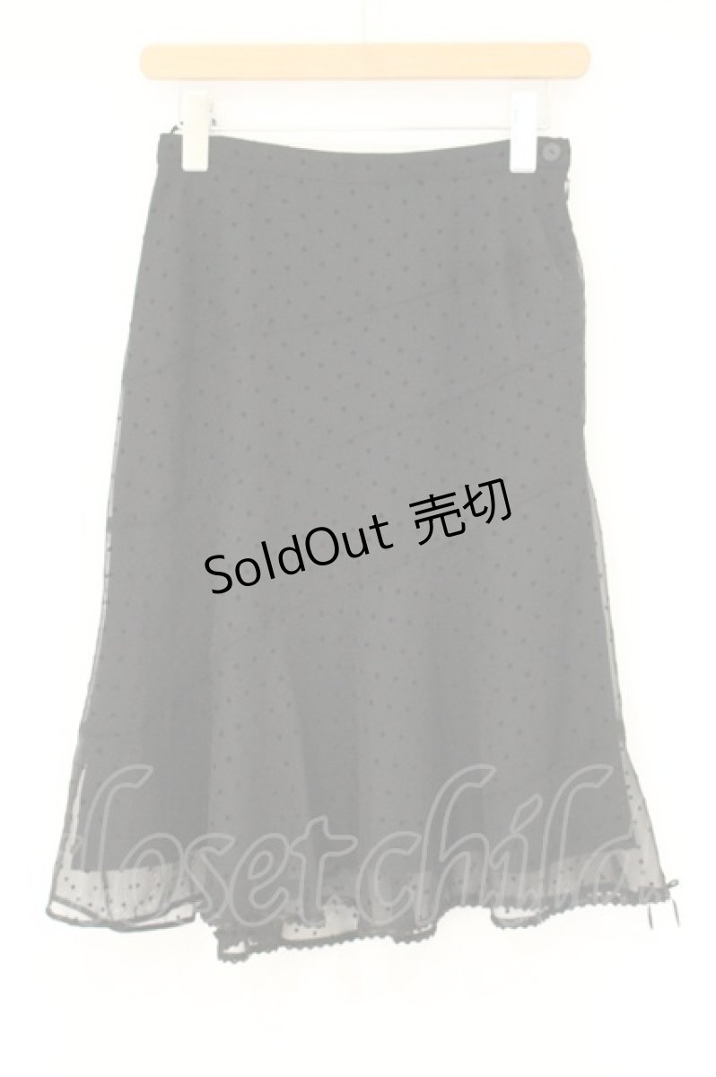 画像1: INGEBORG / ドットフロッキーシフォンスカート L クロ O-26-08-13-078-LO-SK-OW-OS (1)