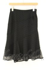画像1: INGEBORG / ドットフロッキーシフォンスカート L クロ O-26-08-13-078-LO-SK-OW-OS (1)