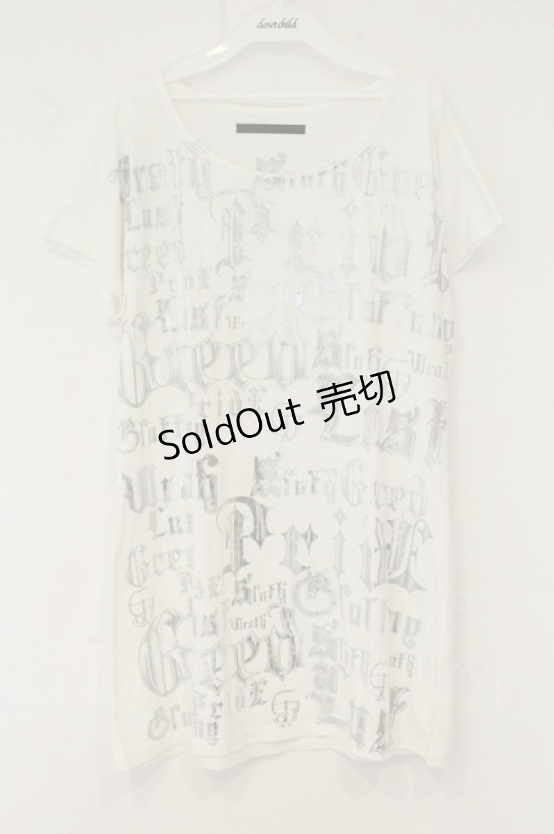 画像1: h.NAOTO / 箔プリントTシャツ  ホワイト O-26-08-13-007-HN-TS-IG-OS (1)