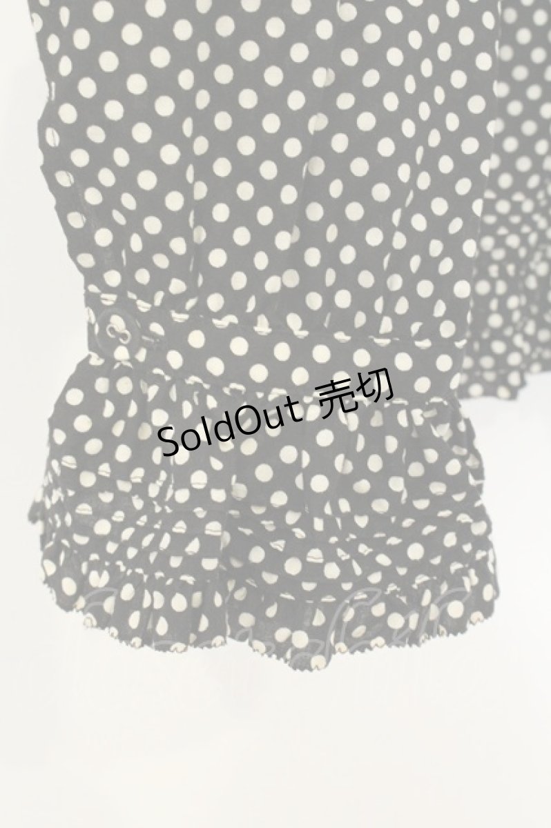 画像3: PINK HOUSE / ドットピコフリルオーバーブラウス  クロ×シロ O-26-08-13-079-LO-BL-OW-OS (3)