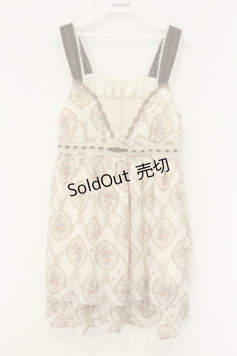 画像1: axes femme / ローズミラー柄チェーンチュニック  アイボリー O-26-08-13-085-AX-TO-IG-OS (1)
