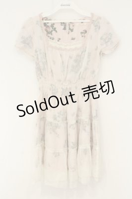 Preview of ローズ透かしシフォンワンピース M ピンク×アイボリー