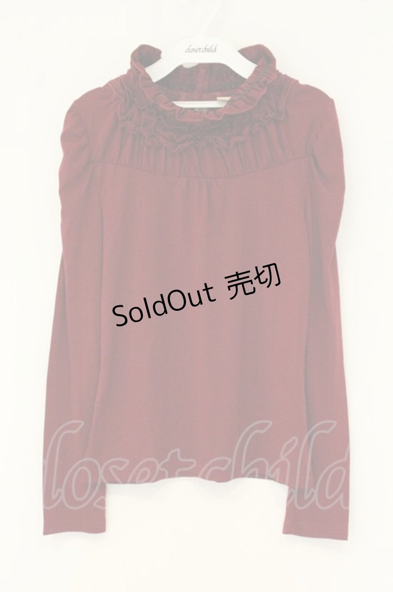 画像1: axes femme / ネックフリルカットソー M アカ O-26-08-13-089-AX-TO-IG-OS (1)
