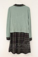 画像3: axes femme / チェックシャツレイヤードワンピース M ライトグリーン×グレー O-26-08-13-090-AX-OP-IG-OS (3)