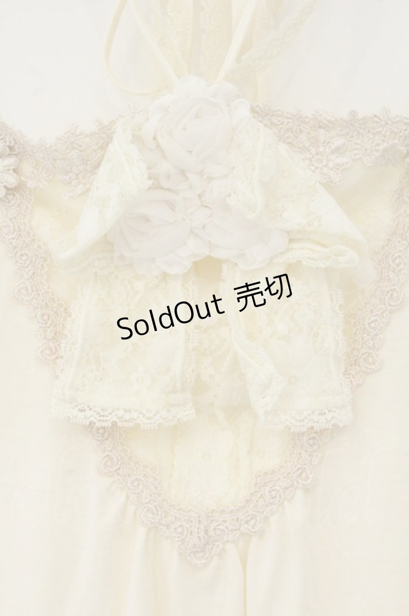 画像2: axes femme / リボン＆バラホルターキャミ M 生成り O-26-08-13-091-AX-TO-IG-OS (2)