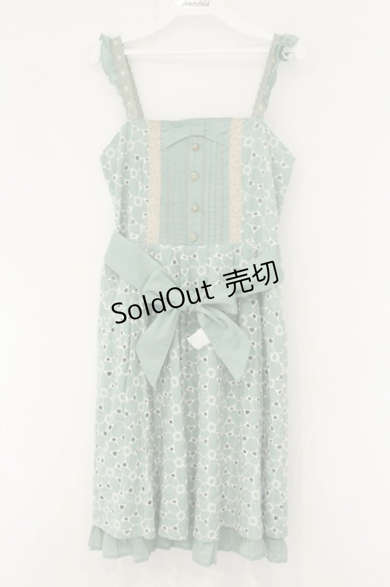 画像1: axes femme / カットワーク刺繍ワンピース M グリーン O-26-08-13-093-AX-OP-IG-OS (1)