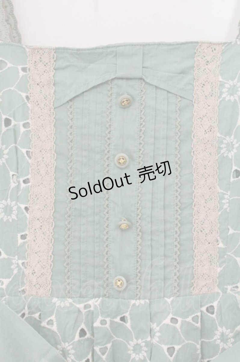 画像2: axes femme / カットワーク刺繍ワンピース M グリーン O-26-08-13-093-AX-OP-IG-OS (2)