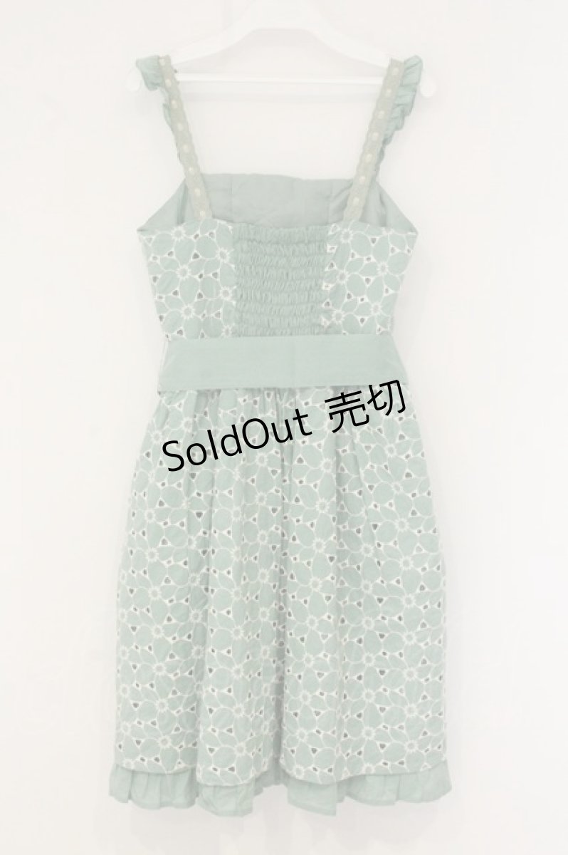 画像3: axes femme / カットワーク刺繍ワンピース M グリーン O-26-08-13-093-AX-OP-IG-OS (3)