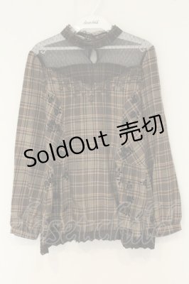 Preview of チェック柄ペプラムBL M ブラウン