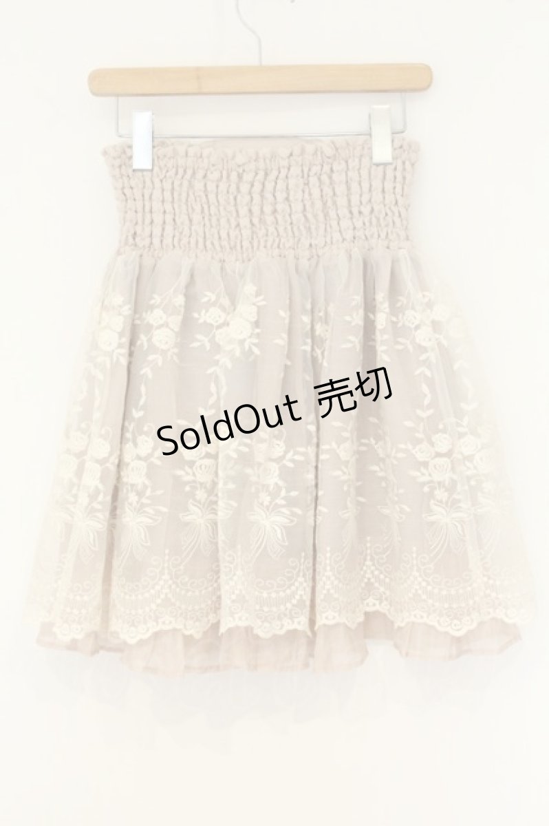 画像4: axes femme / ローズブーケ刺繍スカート M ベージュ O-26-08-13-100-AX-SK-IG-OS (4)