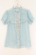 画像1: axes femme / ボウタイ付フィルムドビーブラウス【ボウタイ欠品】 M サックス O-26-08-13-101-AX-BL-IG-OS (1)