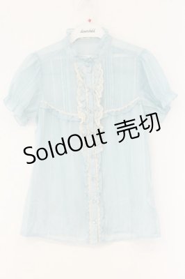 Preview of ボウタイ付フィルムドビーブラウス【ボウタイ欠品】 M サックス