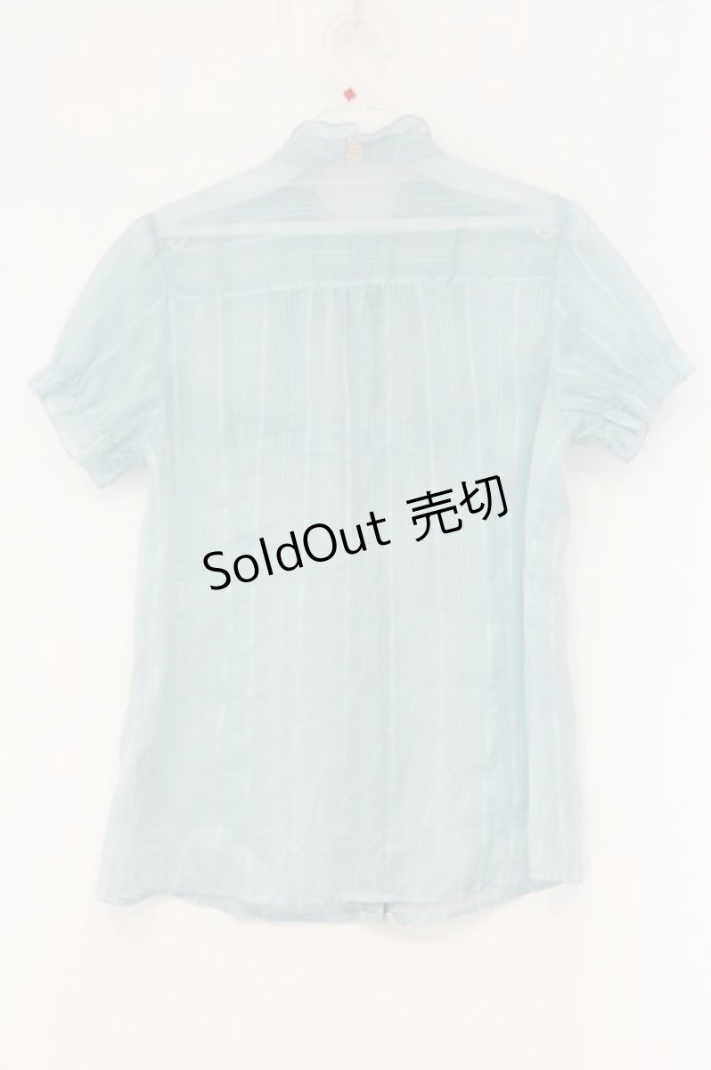 画像3: axes femme / ボウタイ付フィルムドビーブラウス【ボウタイ欠品】 M サックス O-26-08-13-101-AX-BL-IG-OS (3)