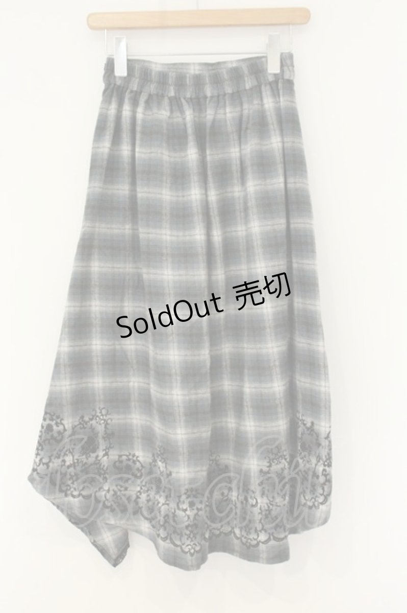 画像3: axes femme / 裾フロッキーチェックヘムスカート M グリーン O-26-08-13-103-AX-SK-IG-OS (3)