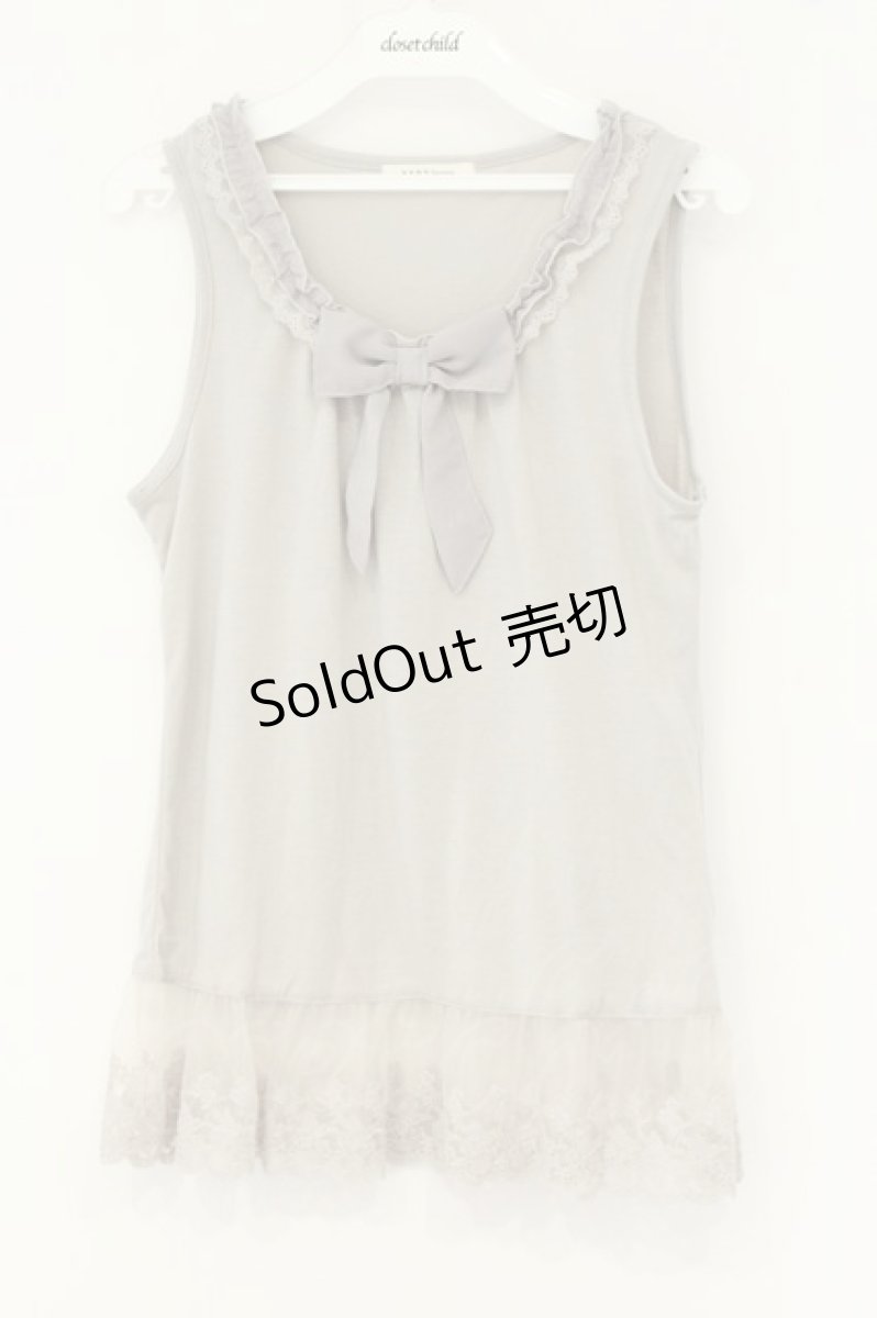 画像1: axes femme / シフォンリボンタンクトップ M グレー O-26-08-13-104-AX-TO-IG-OS (1)