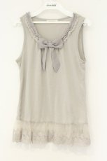 画像1: axes femme / シフォンリボンタンクトップ M グレー O-26-08-13-104-AX-TO-IG-OS (1)