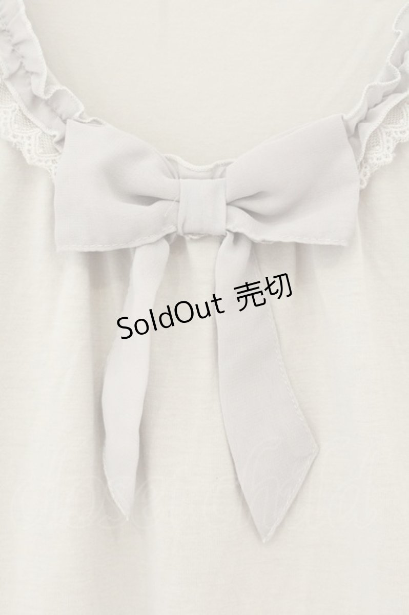 画像2: axes femme / シフォンリボンタンクトップ M グレー O-26-08-13-104-AX-TO-IG-OS (2)