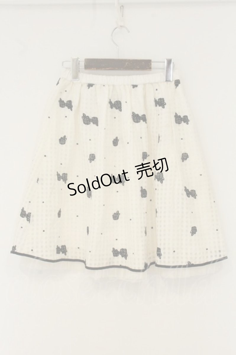 画像3: axes femme / 総刺繍シアーギンガムスカート M シロ O-26-08-13-110-AX-SK-IG-OS (3)