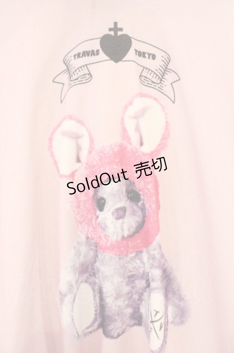 画像2: TRAVAS TOKYO / Trany Bear Ears Hoodie/レースリボン付きくまプリントプルオーバーパーカー F ピンク O-26-08-13-122-PU-TO-YM-OS (2)