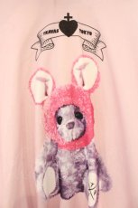画像2: TRAVAS TOKYO / Trany Bear Ears Hoodie/レースリボン付きくまプリントプルオーバーパーカー F ピンク O-26-08-13-122-PU-TO-YM-OS (2)