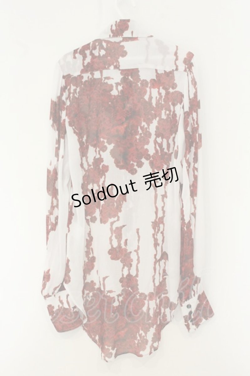 画像4: NAOTO SEVEN / bloody rose blouse  ホワイト×ワイン O-26-08-13-010-HN-BL-IG-OS (4)